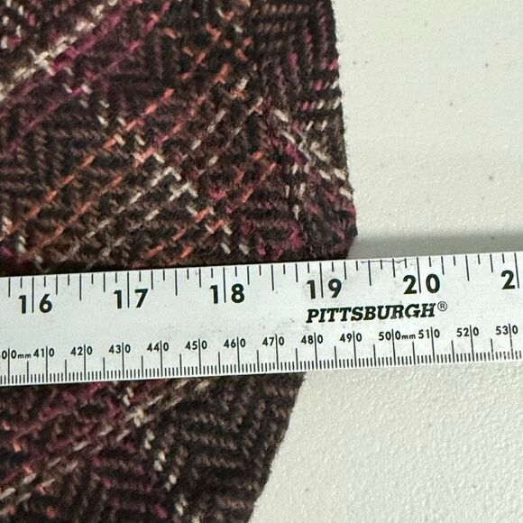 CAbi Tweed Plaid Cap‎ Sleeve Blazer Womens M Brown Wool Cottagecore Fall - Picture 7 of 9